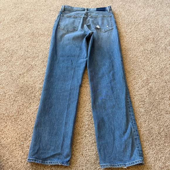 Abercrombie & Fitch The ‘90s Straight Ultra High Rise Jeans Criss Cross Waist - Picture 3 of 4